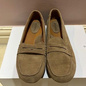 Tan suede flats